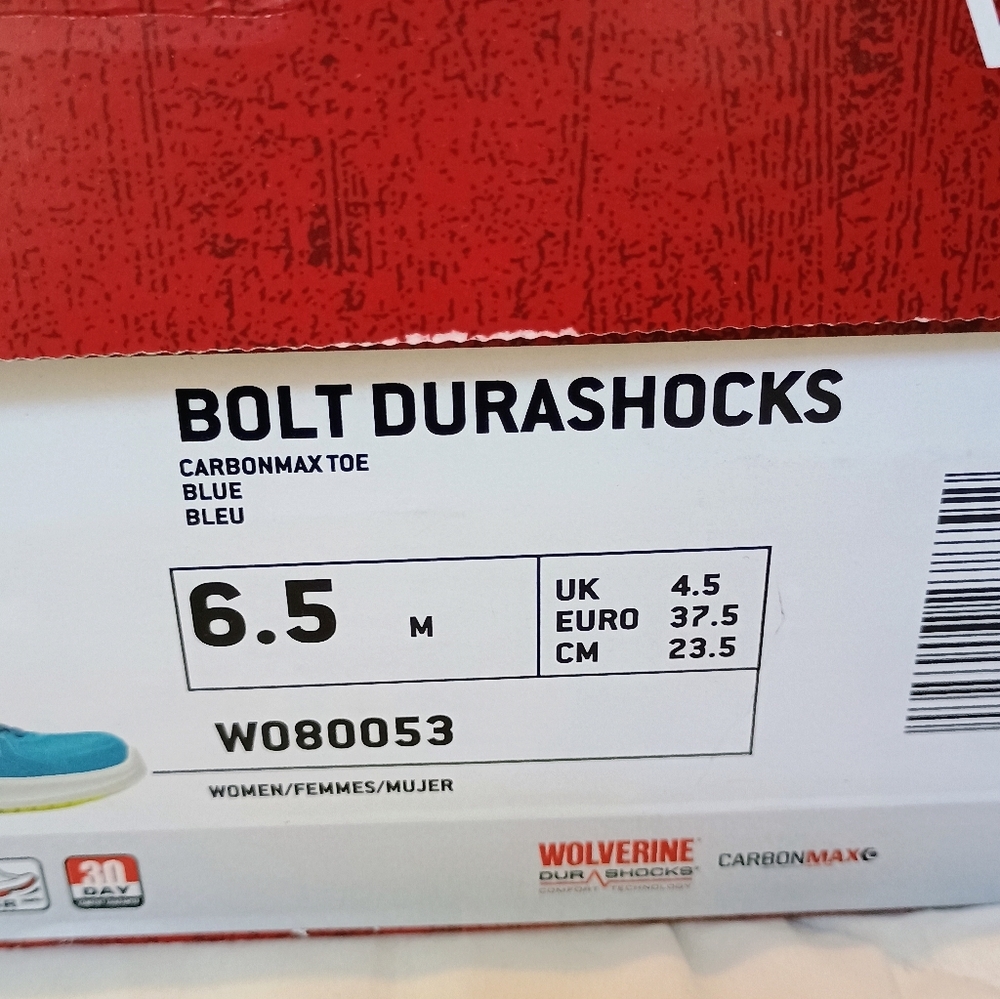 NWT Wolverine Bolt Durashocks Carbonmax Toe Blue Women's Size‎ 6.5 - Picture 13 of 15
